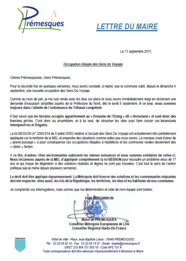 Lettre Du Maire Septembre 2017 Premesques